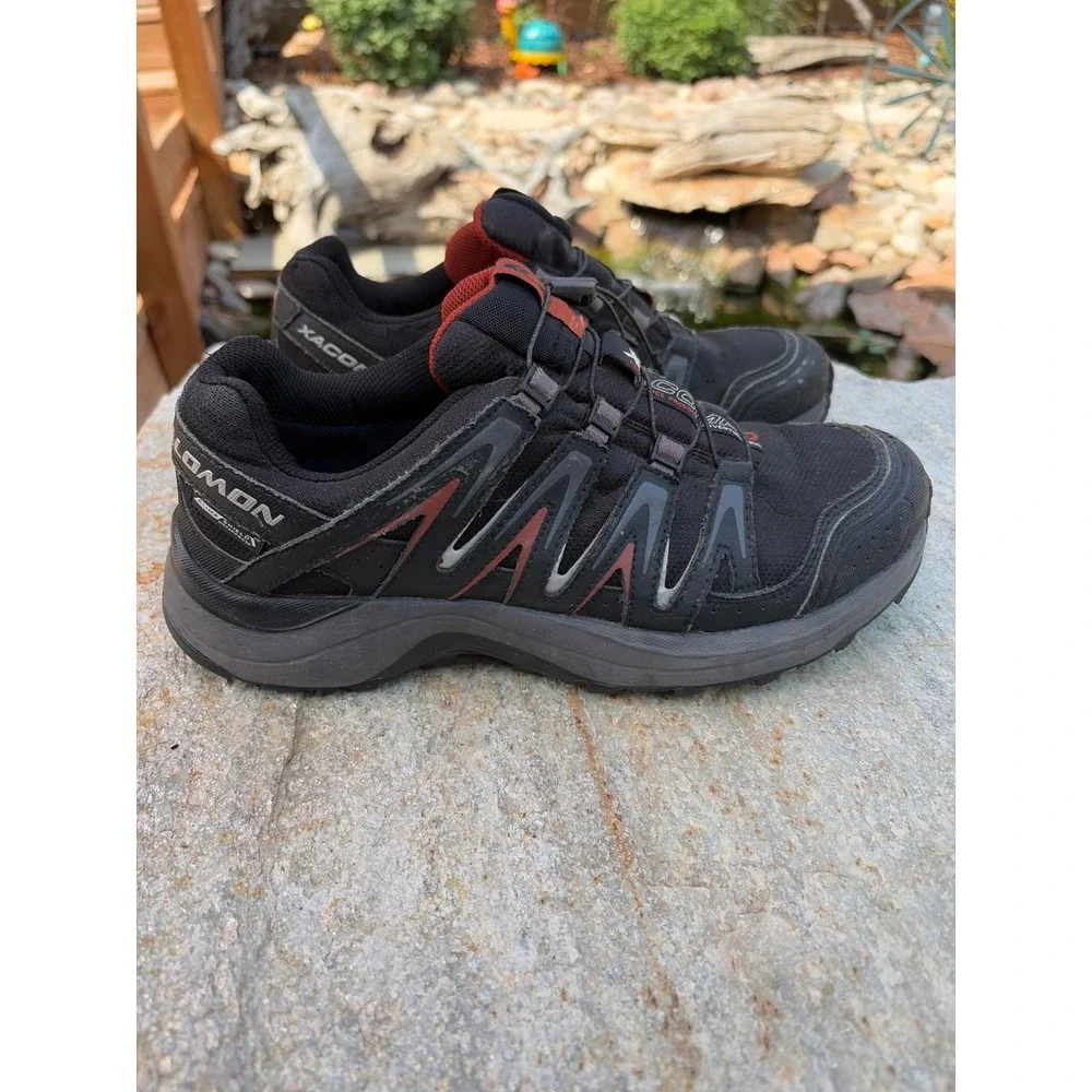 Salomon XA Comp 7 Trail Running Shoes Mens 7.5 Black Red 327086 Hiking Sneakers